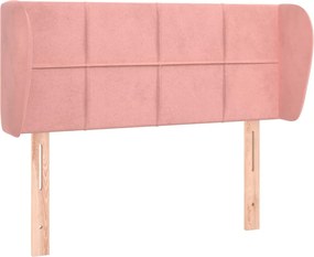 vidaXL Tăblie de pat cu aripioare roz 103x23x78/88 cm catifea