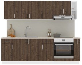 Set haaus V17, Stejar Bronz/Alb, Blat Thermo 28 mm, L 240 cm