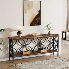 MACI32 - Masa Consola, 160 cm, masuta hol, living, dormitor - Negru - Maro