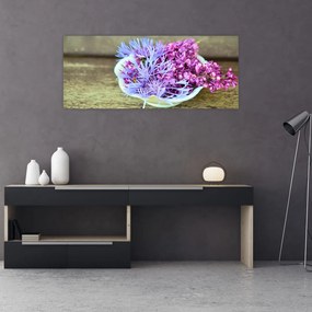 Tablou - plantă violetă (120x50 cm), în 40 de alte dimensiuni noi