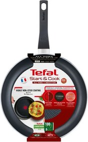 Tigaie Tefal C2720453 Start&Cook, 24 cm, Acoperire din titan, Сemnal termic, Thermo-Fusion, Inductie, Negru