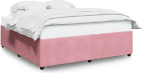 vidaXL Cadru de pat, roz, 180x200 cm, catifea