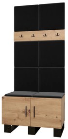 Set mobilier pentru hol Amanda 4 (Stejar artisan + Negru). 1085888
