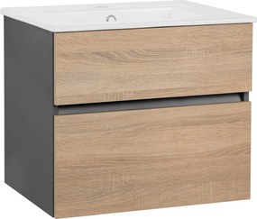 Dulap fără chiuvetă în culoare naturală suspendat cu aspect de lemn de stejar 60x52 cm Wisla – Støraa