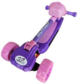 Trotineta copii cu roti luminoase din silicon NOVOKIDS™ Mini Scooter 6160, Cu melodii si lumini, 3 roti, Pliabila, Maner reglabil pe inaltime, Maxim