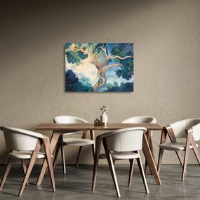 Tablou pe sticlă – Arbore cosmic (70x50 cm)
