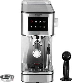 Aparat de espresso 7-în-1 Camry CR 4389, 1200 W, 20 bar, 1,7 l, control PID, panou LCD tactil, încălzire cești, extracție la rece, oțel inoxidabil