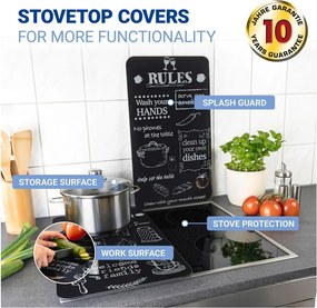 Protecții de aragaz 2 buc. din sticlă temperată 52x30 cm Kitchen Rules – Maximex