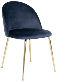 Scaune de dining din catifea albastru-auriu 2 buc. Geneve – House Nordic