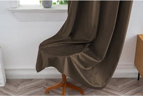 Draperie opaca DUNES VELVET 140x250 cm, maro Agatat: Inele metalice