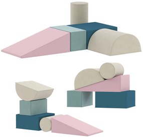 AIYAPLAY Set de 5 blocuri din spumă pentru bebeluși și copii mici, pentru construit, jucat, cățărat, set interior, spumă, Multicolor | Aosom Romania