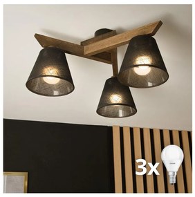 Lustră LED aplicată Brilagi ANTHONY 3xE14/40W/230V stejar nuc/negru