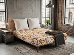 Cearsaf din microfibra BIRDS PUMPKIN maro 180x200 cm