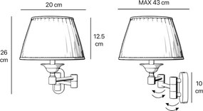 Aplica de perete din alama cu brat articulat Elegant