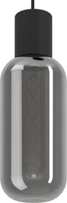 Eglo 901004 - Lustră suspendată pe cablu MAIONE 3xE27/4W/230V negru/fumuriu