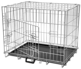 Cușcă pentru câini pliabilă, metal, L