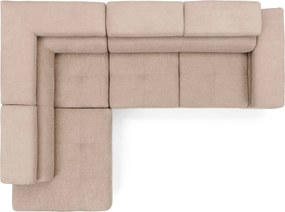 Colțar extensibil Annabelle L stânga - Lotus Sand bej, picioare cromate