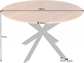 Masa rotunda design industrial Galaxie 130cm, salcam