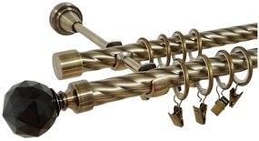 Galerie KULA CRYSTAL NEGRU dubla twist - 19/19 - aur antic (Alege marime: 200 cm)