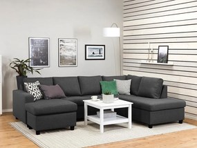 Colțar Scandinavian Choice C171Negru, Gri, 283x199x80cm, Picioare: Plastic