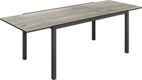 Outsunny Masă de Grădină Extensibilă de 160-240 cm pentru 6-8 Persoane Rectangulară din Oțel și Aluminiu, Efect Lemn | Aosom Romania