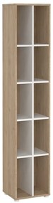 Bibliotecă albă/cu aspect de lemn de stejar 41x205 cm Sign – Tvilum