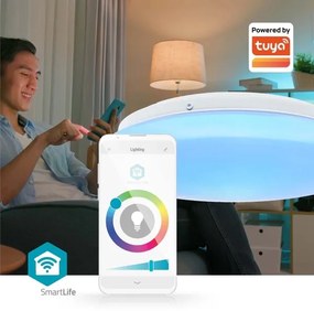 Plafonieră LED RGBW dimabilă Nedis WIFILAC35WT LED/18W/230V 2700-6500K IP44 Wi-Fi
