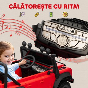 AIYAPLAY Mașină Electrică pentru Copii 3-5 Ani Land Rover 12V și Telecomandă Roșu | Aosom Romania