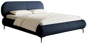 Pat matrimonial 180 cm Octave 180B (cu somieră) (albastru marin + negru). 1099976