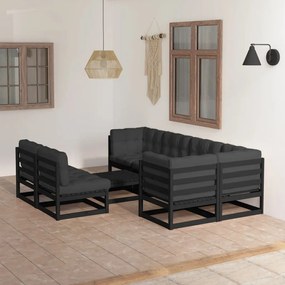 vidaXL Set mobilier de grădină cu perne, 8 piese, lemn masiv de pin