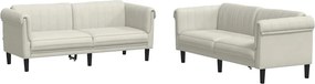 vidaXL Set canapea 2 piese, crem, catifea