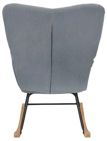 Fotoliu gri balansoar cu tapițerie din catifea Elza – Støraa