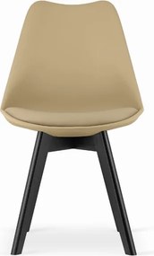 OFERTA Scaun bej BALI MARK cu picioare negre calitate II