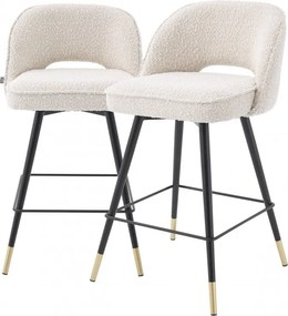 Set de 2 scaune de bar design modern Cliff, H-92,5cm crem 114649 HZ