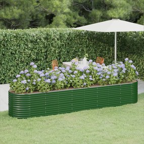 Jardiniera gradina verde 368x80x68 cm otel vopsit electrostatic 1, Verde, 368 x 80 x 68 cm