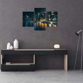 Tablou - Singapore noaptea (90x60 cm)