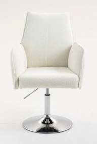 HR280N Scaun Crem Boucle cu Bază Cromata