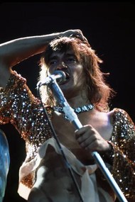 Fotografie Rod Stewart in concert with rock band The Faces, 1972