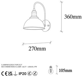 Aplică de perete în culoarea bronz ø 21 cm Varzan – Opviq lights