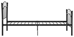 Cadru de pat, cu model de fotbal, negru, 90x200 cm, metal