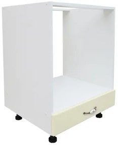 Corp pentru cuptor incorporabil cu sertar Zebra, alb/MDF Vanilie lucios, fara blat, 60 x 82 x 57 cm
