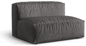 Modul pentru canapea modulară gri cu tapițerie din catifea (de mijloc) Martina – Micadoni