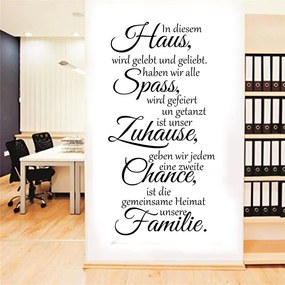 Sticker perete Im diesem Haus wird gelebt