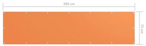 Prelata balcon portocaliu 75x300 cm tesatura Oxford Portocaliu, 75 x 300 cm