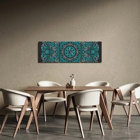 Tablou cu abstracție ornamentală (cu ceas) (90x30 cm)