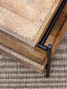 Masuta de cafea, cu blat glisant, din lemn de mango, Modular