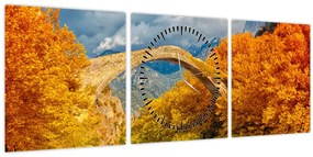 Tablou - Podul Konitsa (cu ceas) (90x30 cm)