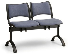 Bancuta tapitata SMART, 2 locuri - picioare negre, verde