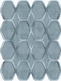 Covor, 160x230 cm, forma dreptunghiulara, poliester, albastru, ALN6001