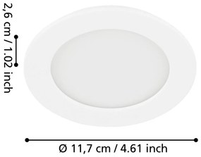 Plafonieră albă LED/încastrată FUEVA 5 – EGLO